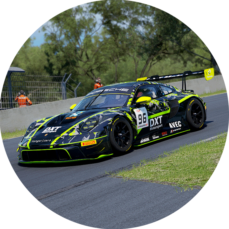 Close up of a Porsche 922 in a dexterity livery 